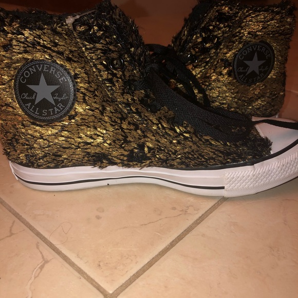 Metallic Gold Fashion Exclusive Converse Sneakers - Picture 4 of 4